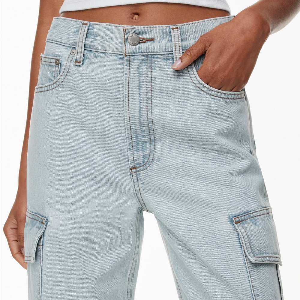 Denim Forum High Rise Cargo Jeans